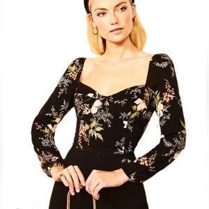 REFORMATION Reign Long Sleeve Isabella Floral top NWOT